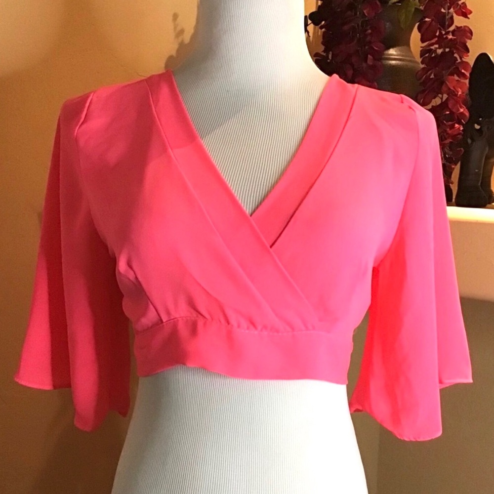Pink Neon Crop Top NWT Size Small